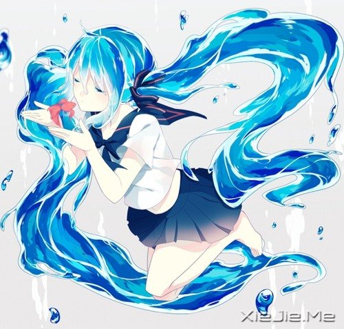 唯美蓝色调插画图片